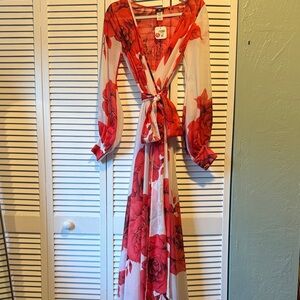 Va Va Voom Red Floral Maxi Dress
